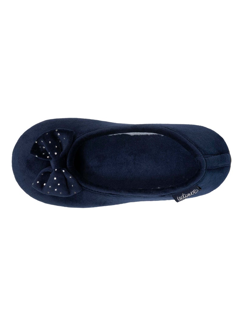 Zapatillas bailarinas suela microvelour antideslizante mujer Isotoner Azul marino - Kiabi