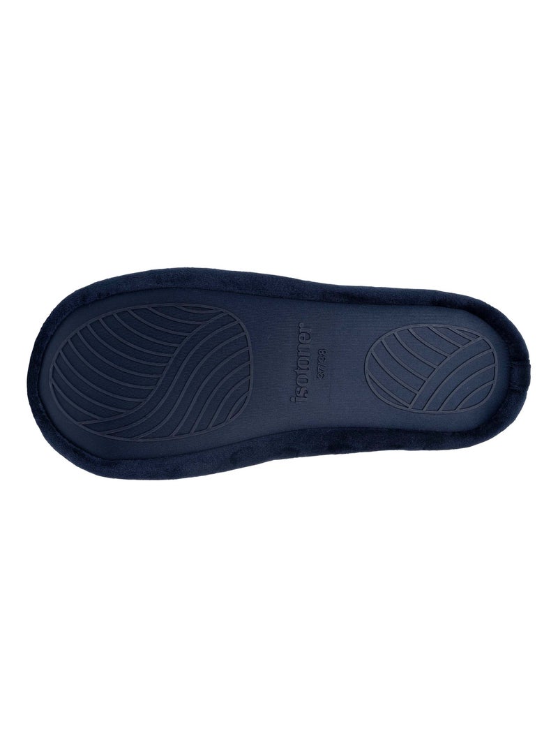 Zapatillas bailarinas suela microvelour antideslizante mujer Isotoner Azul marino - Kiabi