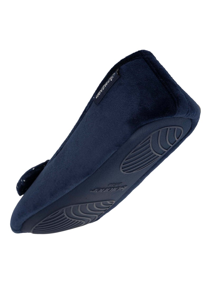 Zapatillas bailarinas suela microvelour antideslizante mujer Isotoner Azul marino - Kiabi