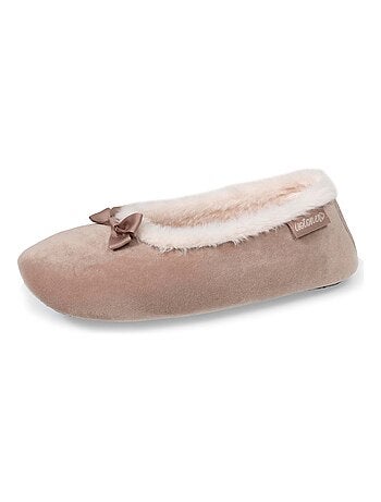 Zapatillas bailarinas suela microvelour antideslizante mujer Isotoner