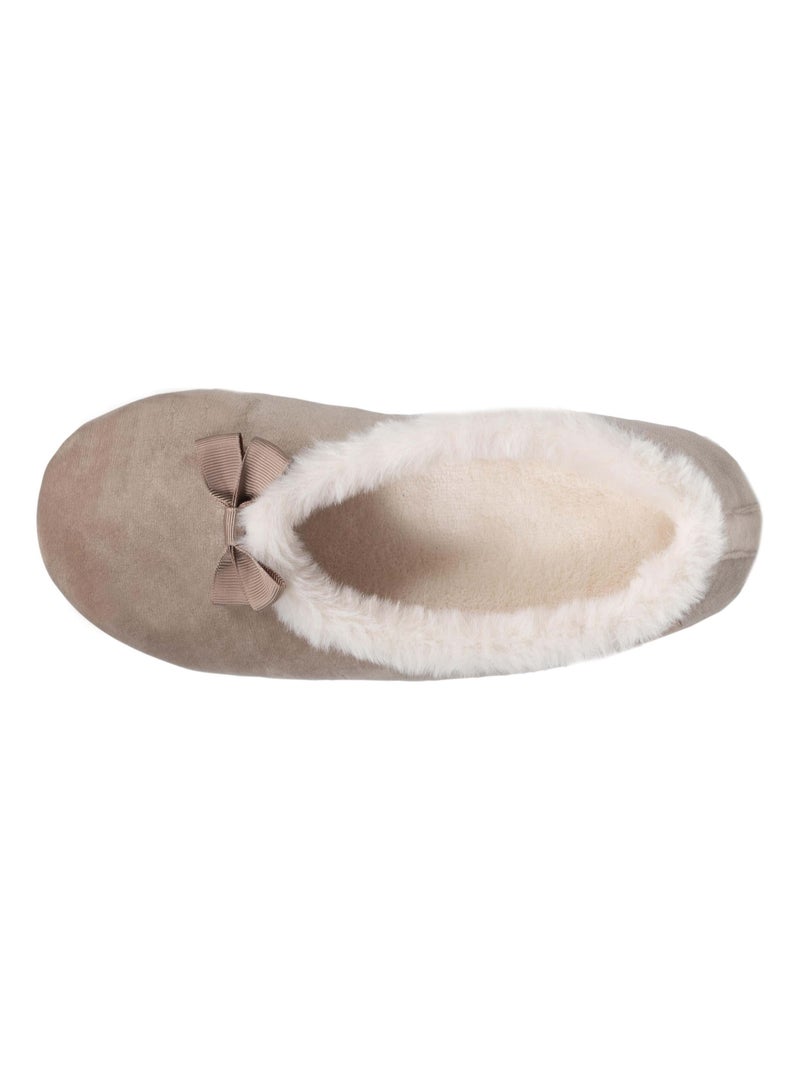 Zapatillas bailarinas suela microvelour antideslizante mujer Isotoner Beige - Kiabi
