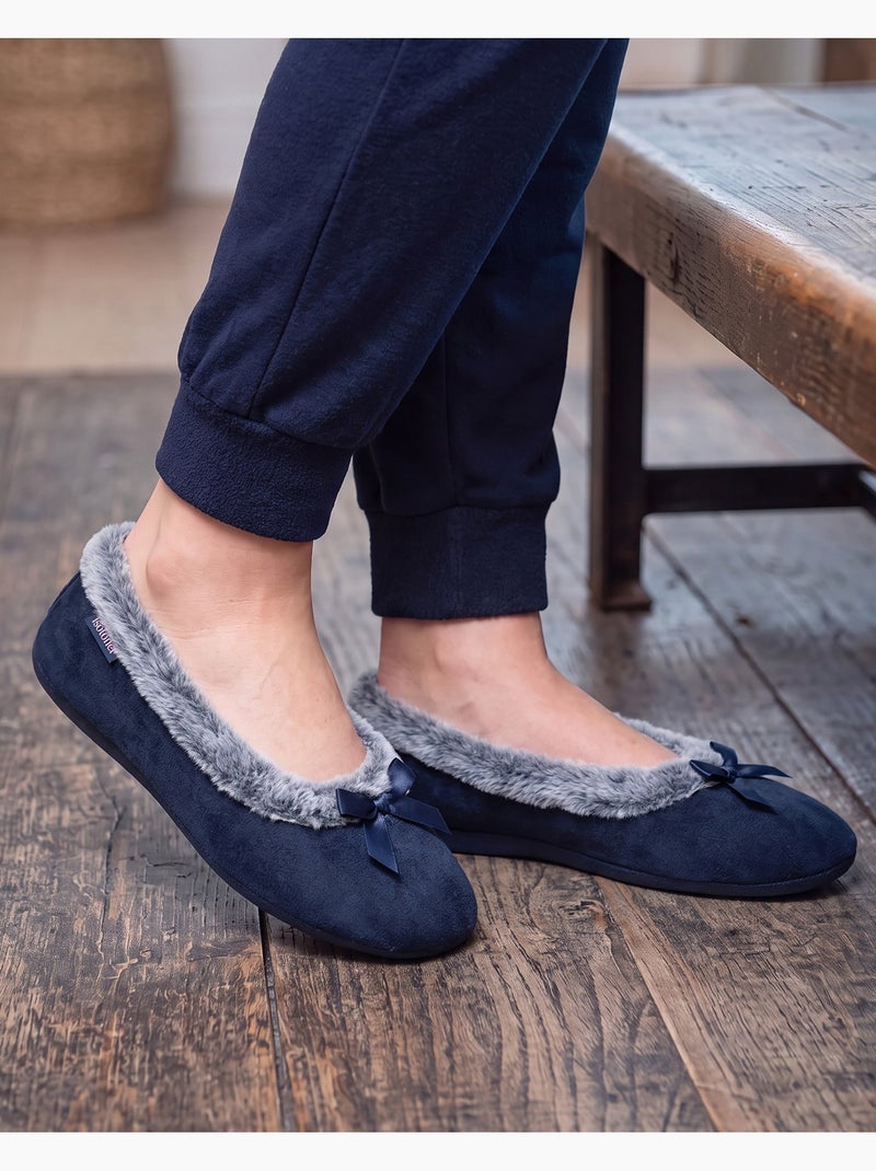 Zapatillas bailarinas suela ultra suave y cómoda, suela con mujer Azul marino - Kiabi