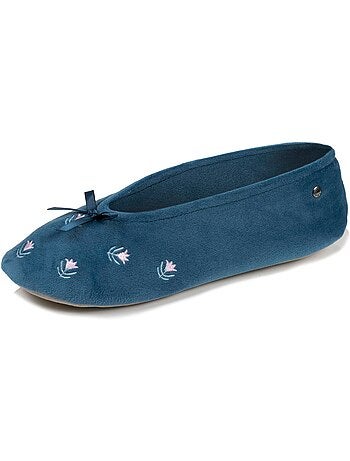 Zapatillas bailarinas suela ultraconfortable de cuero/curtido mujer isotoner