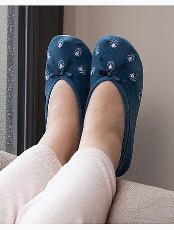 Zapatillas bailarinas suela ultraconfortable de cuero/curtido mujer isotoner