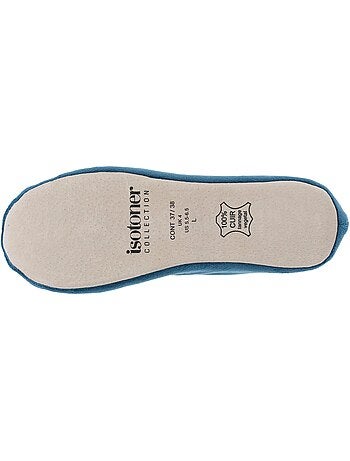 Zapatillas bailarinas suela ultraconfortable de cuero/curtido mujer isotoner
