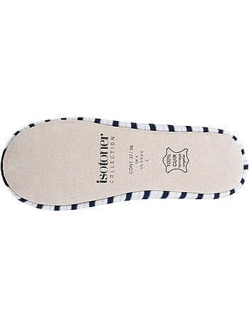 Zapatillas bailarinas suela ultraconfortable de cuero/curtido mujer isotoner