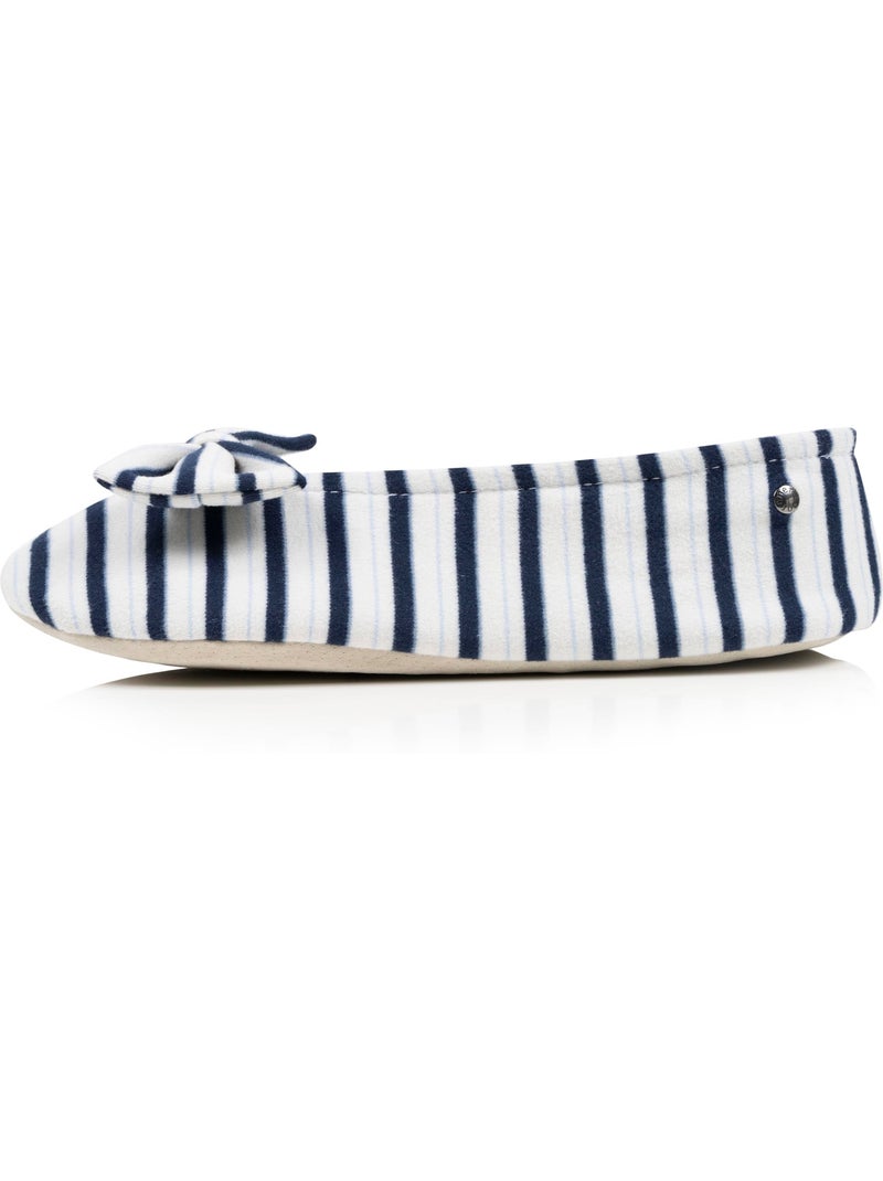 Zapatillas bailarinas suela ultraconfortable de cuero/curtido mujer isotoner Blanco Multicolor Azul - Kiabi