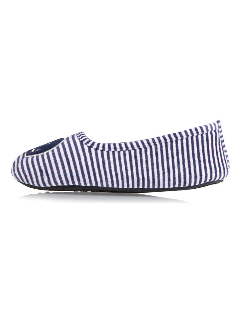 Zapatillas bailarinas terciopelo niña Isotoner Azul Blanco - Kiabi