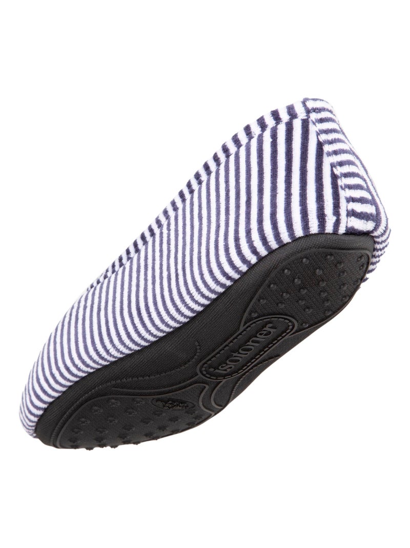 Zapatillas bailarinas terciopelo niña Isotoner Azul Blanco - Kiabi