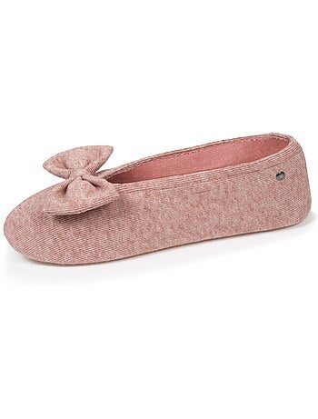 Zapatillas bailarinas ultra-confortable, suela de cuero, mujer isotoner