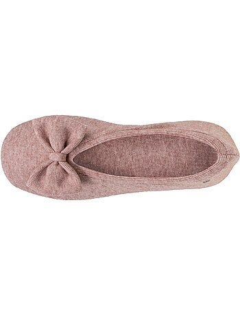 Zapatillas bailarinas ultra-confortable, suela de cuero, mujer isotoner