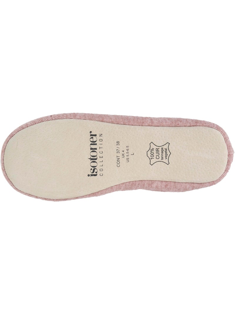 Zapatillas bailarinas ultra-confortable, suela de cuero, mujer isotoner Azul escarchado - Kiabi