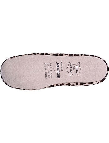 Zapatillas bailarinas suela ultraconfortable de cuero/curtido mujer isotoner