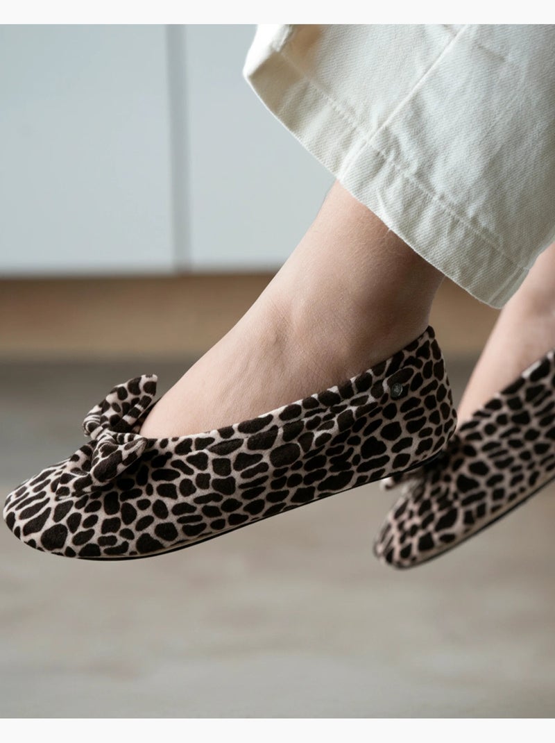 Zapatillas bailarinas ultra-confortable, suela de cuero, mujer isotoner Blanco Marrón Blanco - Kiabi