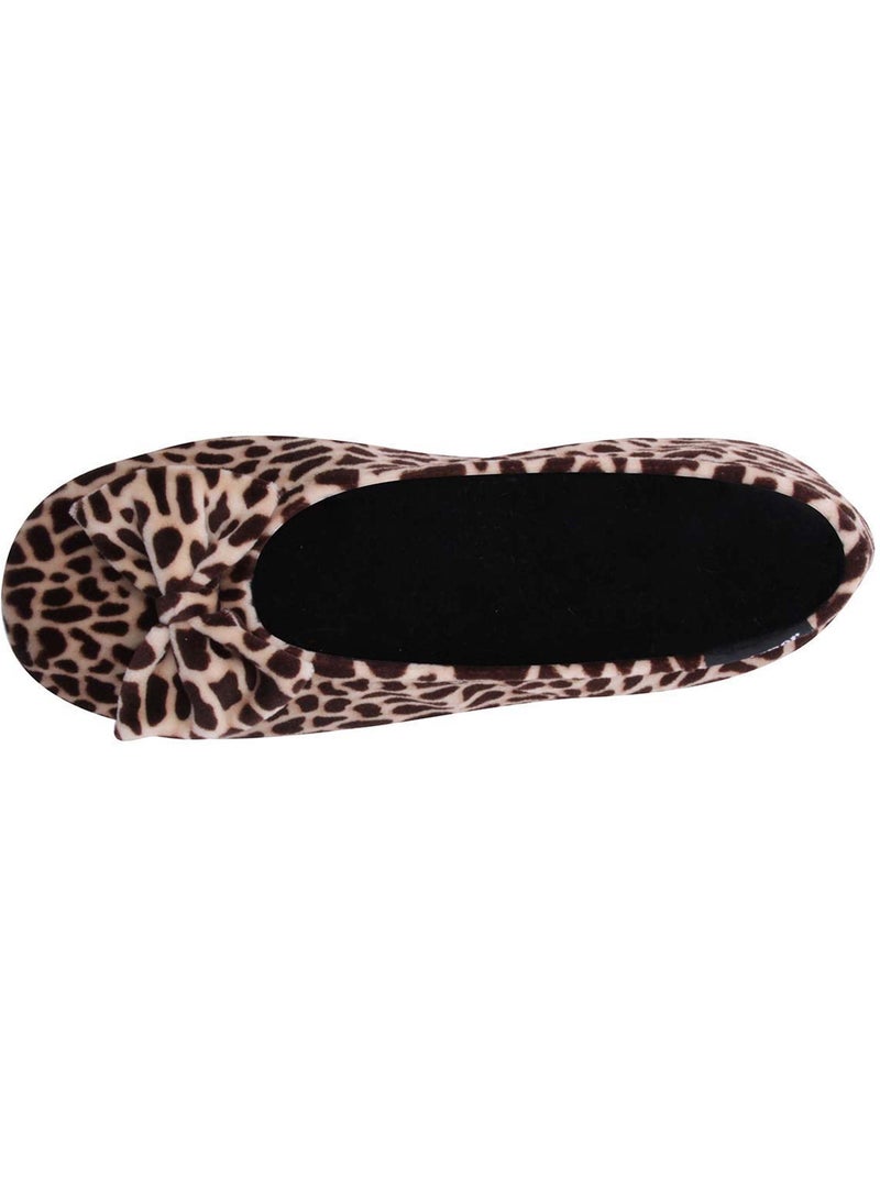 Zapatillas bailarinas ultra-confortable, suela de cuero, mujer isotoner Blanco Marrón Blanco - Kiabi