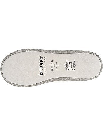 Zapatillas bailarinas suela ultraconfortable de cuero/curtido mujer isotoner