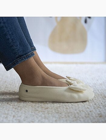 Zapatillas bailarinas suela ultraconfortable de cuero/curtido mujer isotoner