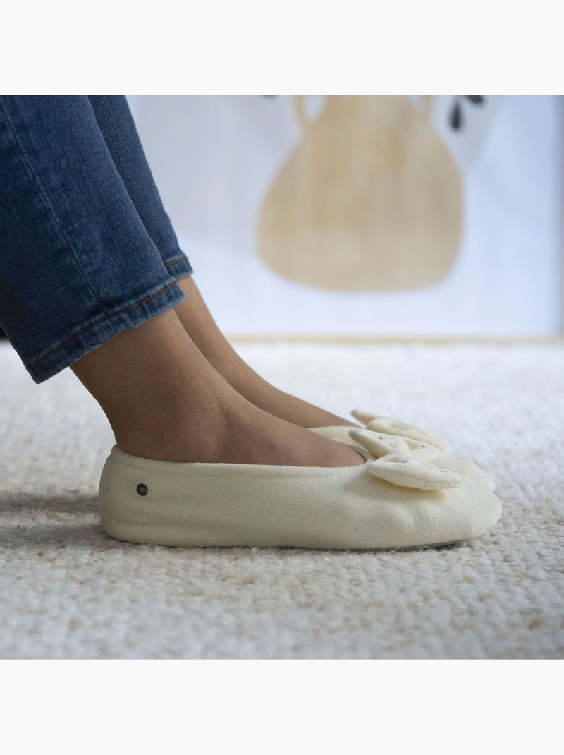 Zapatillas bailarinas ultra-confortable, suela de cuero, mujer isotoner Marfil - Kiabi