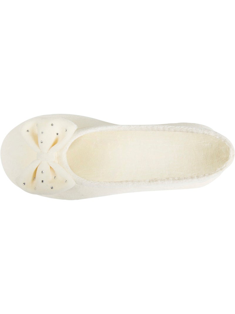 Zapatillas bailarinas ultra-confortable, suela de cuero, mujer isotoner Marfil - Kiabi