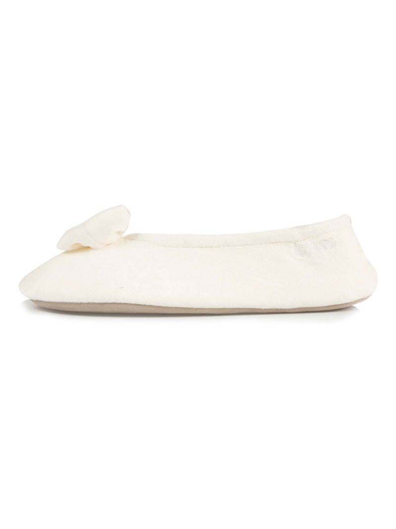 Zapatillas bailarinas ultra-confortable, suela de cuero, mujer isotoner Marfil - Kiabi