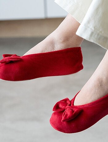 Zapatillas bailarinas ultra-confortable, suela de cuero, mujer Isotoner