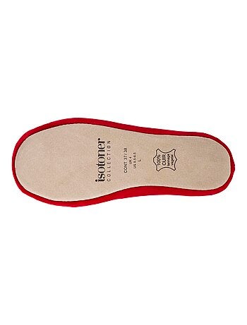 Zapatillas bailarinas ultra-confortable, suela de cuero, mujer Isotoner