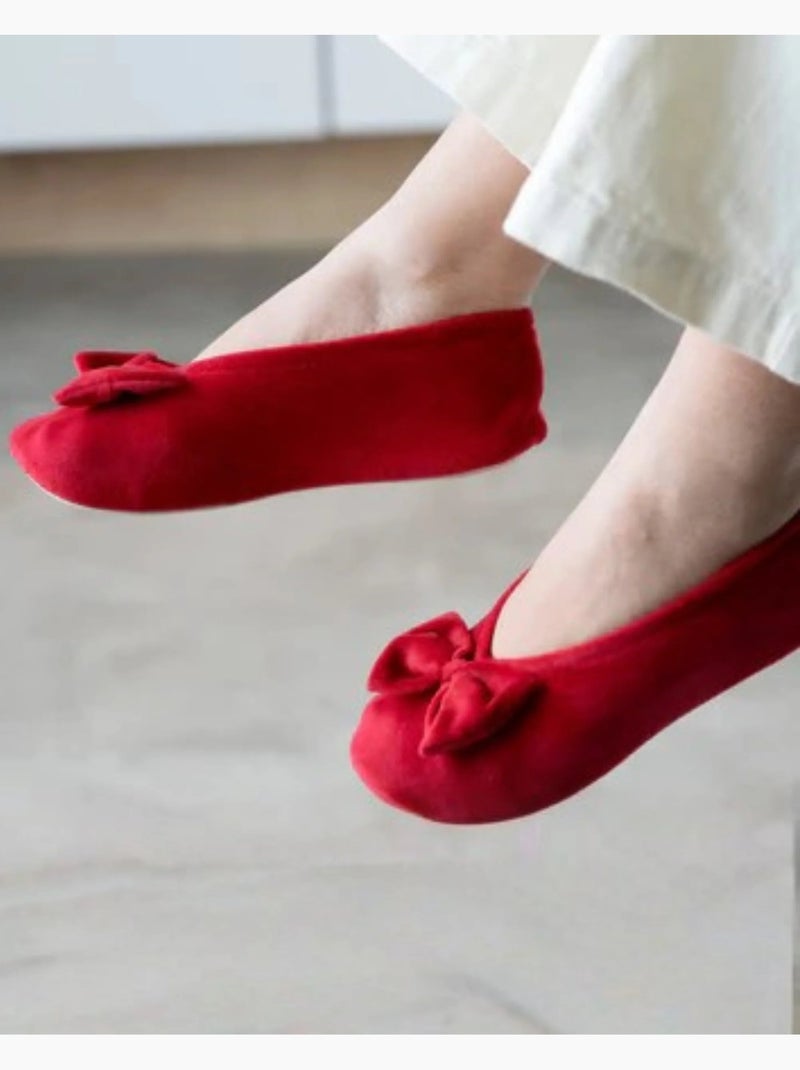 Zapatillas bailarinas ultra-confortable, suela de cuero, mujer Isotoner Rojo tomate - Kiabi