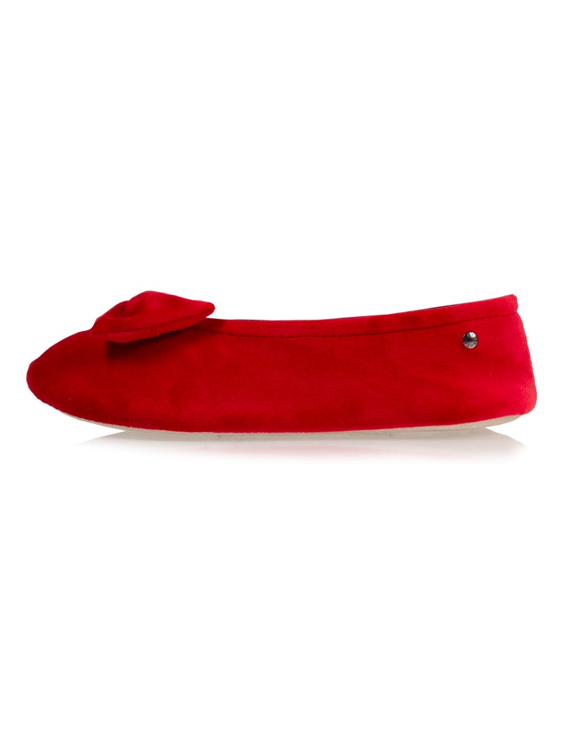 Zapatillas bailarinas ultra-confortable, suela de cuero, mujer Isotoner Rojo tomate - Kiabi