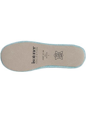 Zapatillas bailarinas suela ultraconfortable de cuero/curtido mujer isotoner