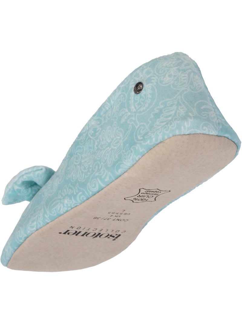 Zapatillas bailarinas ultra-confortable, suela de cuero, mujer isotoner Verde agua - Kiabi