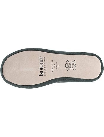 Zapatillas bailarinas suela ultraconfortable de cuero/curtido mujer isotoner