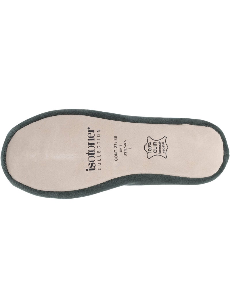Zapatillas bailarinas ultra-confortable, suela de cuero, mujer isotoner Verde claro - Kiabi