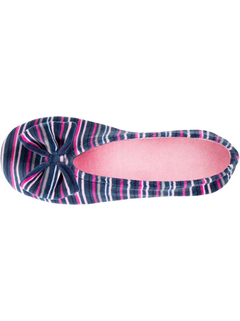 Zapatillas bailarinas ultracómoda, de Algodón orgánico y suela mujer Isotoner Blanco Multicolor Azul - Kiabi