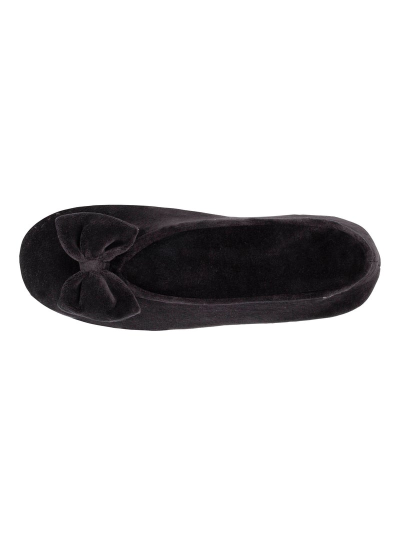 Zapatillas bailarinas ultracómoda, de Algodón orgánico y suela mujer Isotoner Negro - Kiabi