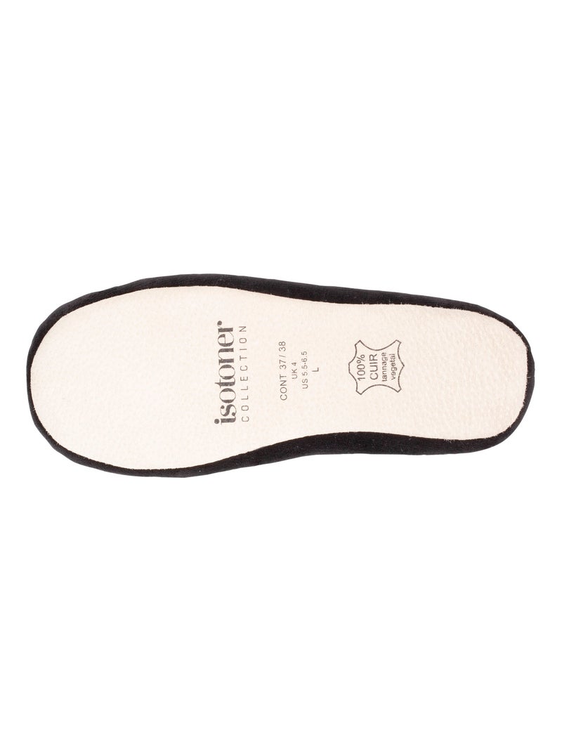 Zapatillas bailarinas ultracómoda, de Algodón orgánico y suela mujer Isotoner Negro - Kiabi