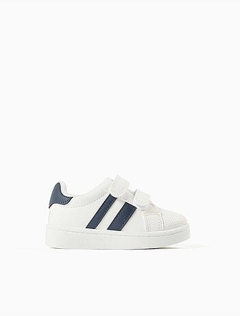Zapatillas bajas a rayas con tiras autoadherentes