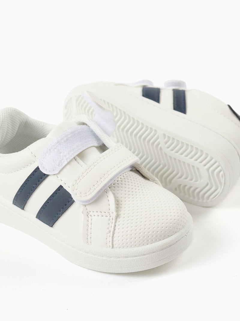 Zapatillas bajas a rayas con tiras autoadherentes Azul Azul - Kiabi