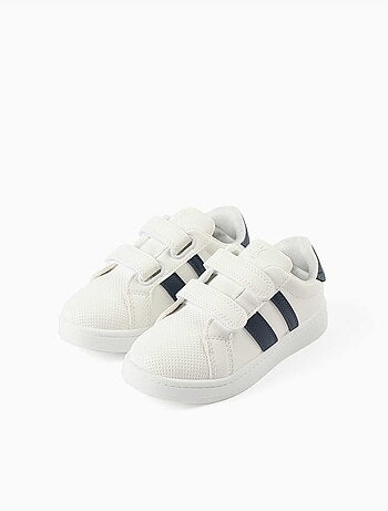 Zapatillas bajas a rayas con tiras autoadherentes