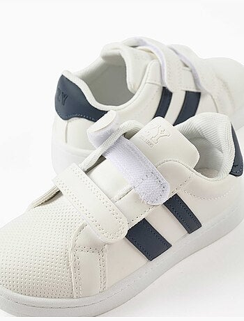 Zapatillas bajas a rayas con tiras autoadherentes