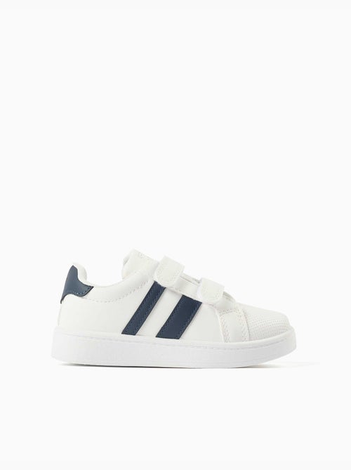 Zapatillas bajas a rayas con tiras autoadherentes - Kiabi