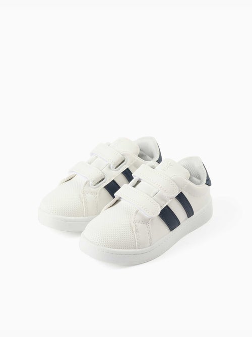Zapatillas bajas a rayas con tiras autoadherentes - Kiabi