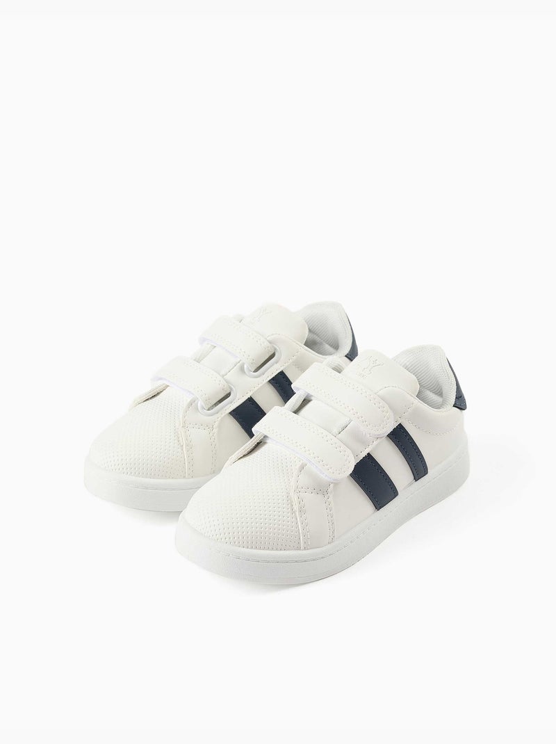 Zapatillas bajas a rayas con tiras autoadherentes Azul Azul - Kiabi