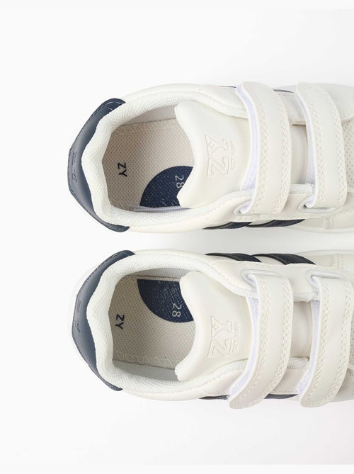 Zapatillas bajas a rayas con tiras autoadherentes - Kiabi