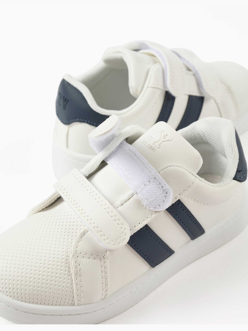 Zapatillas bajas a rayas con tiras autoadherentes Azul Azul - Kiabi