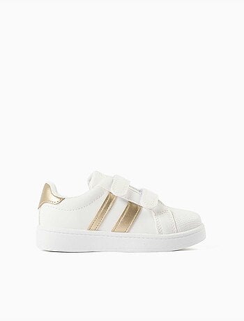 Zapatillas bajas a rayas con tiras autoadherentes