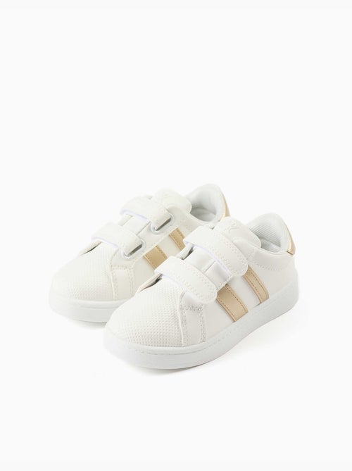 Zapatillas bajas a rayas con tiras autoadherentes - Kiabi Zapatillas bajas a rayas con tiras autoadherentes - Kiabi