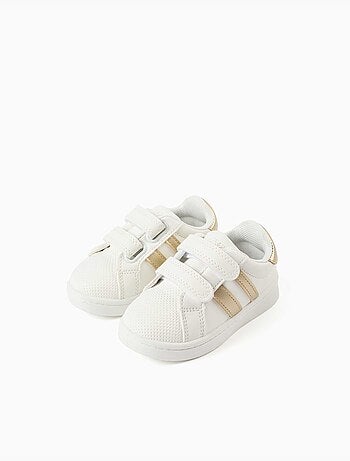 Zapatillas bajas a rayas con tiras autoadherentes