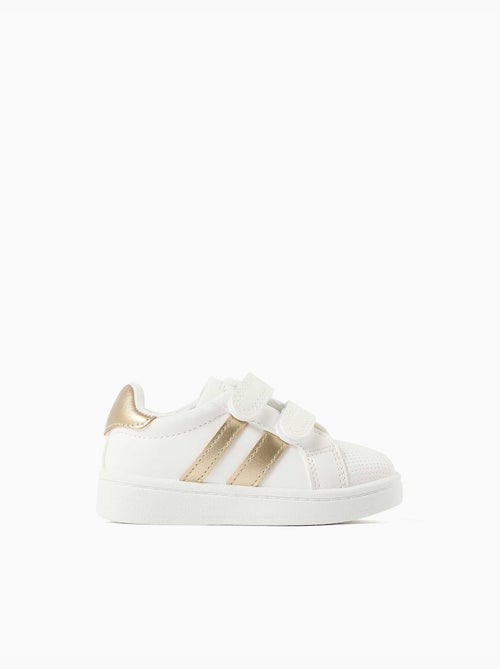 Zapatillas bajas a rayas con tiras autoadherentes - Kiabi Zapatillas bajas a rayas con tiras autoadherentes - Kiabi
