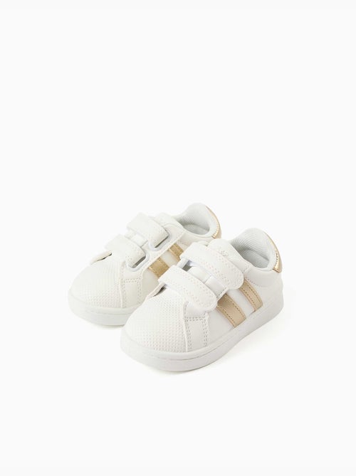 Zapatillas bajas a rayas con tiras autoadherentes - Kiabi Zapatillas bajas a rayas con tiras autoadherentes - Kiabi
