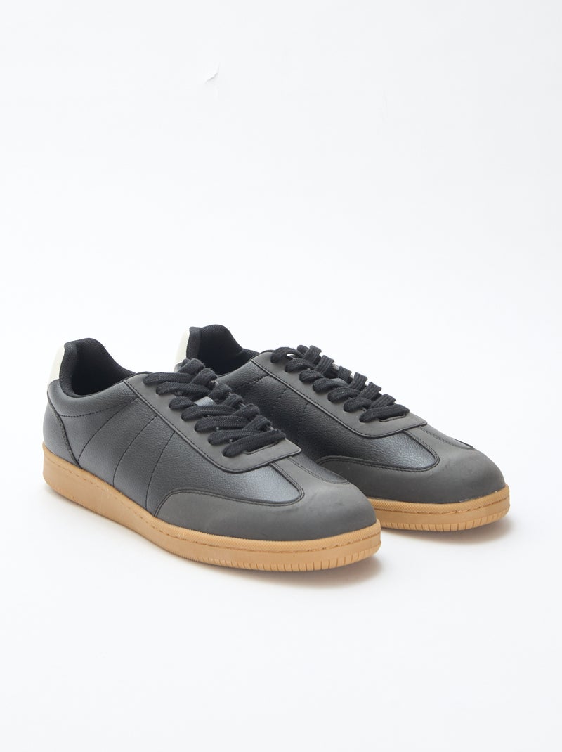 Zapatillas bajas bicolor con cordones Negro - Kiabi